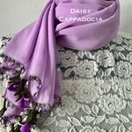 ＜I様特別オーダー＞立体刺繍の花つき　シフォンストール　ラベンダー