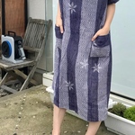 浴衣リメイク　ストライプワンピース