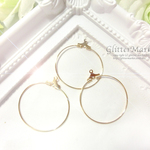 直径25mm 10個(5ペア)セット☆銅製高品質　丸カン付き フープ金具 フープピアス