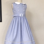 はしごレース水色ワンピース　・130サイズ