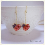 再販64＊秋色シックな押し花ピアス