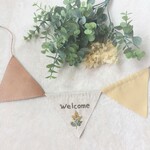 刺繍 ガーランド ＊ ミモザ