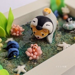 海の中でこんにちは＊赤柴ペンギン＊2020夏飾り