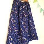 ＊rustic garden 〜草花と蝶〜 ティアードスカート(navy)＊