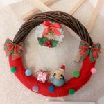 セキセイインコ(ﾊﾟｽﾃﾙ)のクリスマスリース