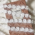 ＊再入荷＊50cm単位 立体フラワー 花 薔薇 バラ ブレード リボン 白 BK200710 ハンドメイド 手芸 素材 材料