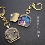 【送料無料】開けたら猫◇キーホルダー<2>