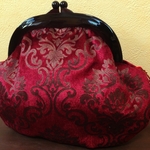 MADAME CHIGNON　がま口クラッチバッグ  damask　00801