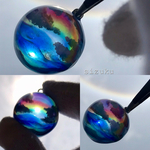 24㎜ 海とダブルレインボー(紫陽花色の夕焼け空)キーホルダー