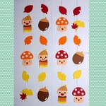 壁面飾り　ガーランド　秋　きのこ　みのむし　ドングリ　紅葉　保育