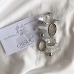 NEW❤︎シルバーフープ×クリスタルロングピアス/イヤリング＊P200606