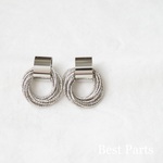 4pcs ピアスパーツ リングデザイン シルバー