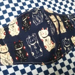 大きめ!!夏向け！招き猫紺マスク♪