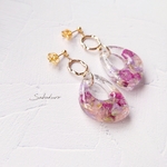 【SALE】ニュアンス𓍯フープフラワーピアス／イヤリング  