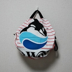 コロンと可愛い☆シャチ柄☆綿☆エコバッグ