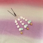 つまみ細工　三連飾り垂れUピン