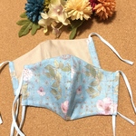 【リバティ×リネンの夏マスク】【化粧品が汚れ目立ちにくい】表リバティダブルガーゼ・イルマ、内側コットンリネンの立体マスク