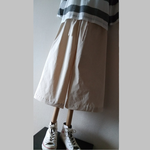 綿麻　生成りワイドパンツ