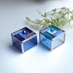 あやさまご依頼品*+ｽﾃﾝﾄﾞｸﾞﾗｽ**+アクセサリーbox**+ブルー&バイオレット