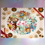 デザインペーパー   A4サイズ  お菓子とレトロアニマル ♡10枚セット  