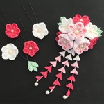 桜の髪飾り♡成人式♡卒業式♡結婚式♡つまみ細工♡ちりめん