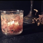 Happy Flower glass candle ennui（キャンドルホルダー/ハンドメイドキャンドル/ソイキャンドル/紫陽花）