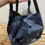 エコバッグ　デニムブラック　コンビニタイプ　レジ袋　ランチバッグ