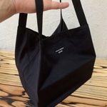 エコバッグ　コンパクト　黒x黒　コンビニタイプ　ランチバッグ