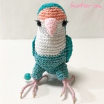【kamokamo47様♡ご予約品♡】ちびちびのコザクラインコ　体長9cm ラブバード　インコ　あみぐるみ　レース編み　コトリサ　kotorisa