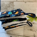 【再販】ループタオル2枚セット☆宇宙&恐竜柄ブラック