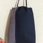 【送料無料】着物リメイク 青海波 信玄袋