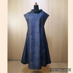 着物リメイク　ワンピース　大島紬　M ～L 