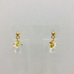 らんぷビーズ一粒ピアス(クリアミックス)