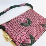 アフリカンミニショルダーバッグ　ピンクハート