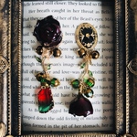 樹海の魔女ブラッククィーン　ピアス/イヤリング  本物の薔薇のアクセサリー