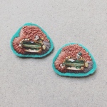 apricot×orange刺繍ピアス