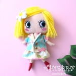 ☆THIERRY☆ イーマリーちゃん着せ替えお洋服セット　アロハシャツ、チューブトップ、スカート、パンツ、プルメリア髪留め5点