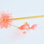 金魚と華の簪　赤
