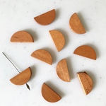 Brown Wood Half Circle Beads