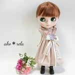 ブライス アウトフィット ◆バタフライ袖 ワンピース &花ブローチ◆ 服