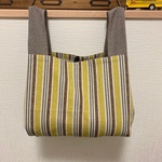 コンビニ用エコバッグ＊マスタード持ち手切り替え