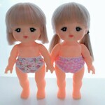メルちゃんサイズ　パンツ２枚セット　小花柄とピンクハート　服　パンツ