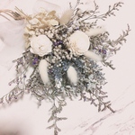 【再再再再販】 ダリア × ラベンダー WHITE SILVER スワッグ ブーケ