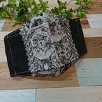 舟形マスク ブラックデニム×おすましネコセンター