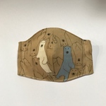 夏マスク　白クマさんと青クマさん