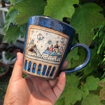 陶器コーヒーカップ　Village黒御影 