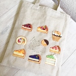 Cafe-sweets☆羊毛刺繍トート〜フレッシュ☆フルーツスイーツ