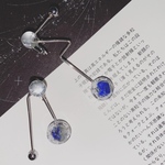 [直線と角度の青]イヤリング