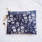 Ｙさまご予約品　LIBERTY　Capel　カペル　ネイビー　◆　ビニコのクリアminiポーチ　★パスケース、コイン、キーケースに♪　