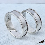 枠付きシンプル平打ちペアリングsilver925 src2844 